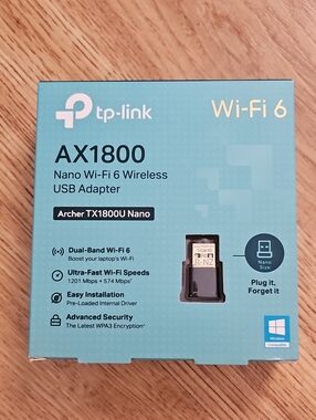 TP-Link AX1800 Nano Wi‑Fi 6 USB Adapter — Teal/Blue
